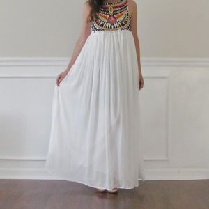 White chiffon maxi dress